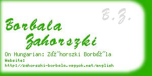 borbala zahorszki business card